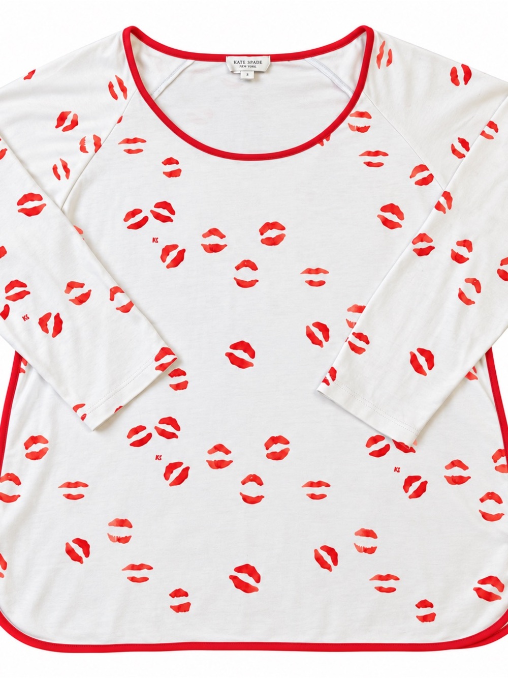 Kate Schelter x The Lake Size L Lip Print Pima Cotton Lounge Top